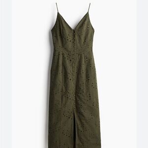 H&M NWT Dark Green Eyelet Dress